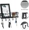 Wall-Mounted Key Holder – Decorative Entryway Key Rack with 5 Hooks and Metal Wire Mesh Mail Basket, 9.8×2.1×4.1"